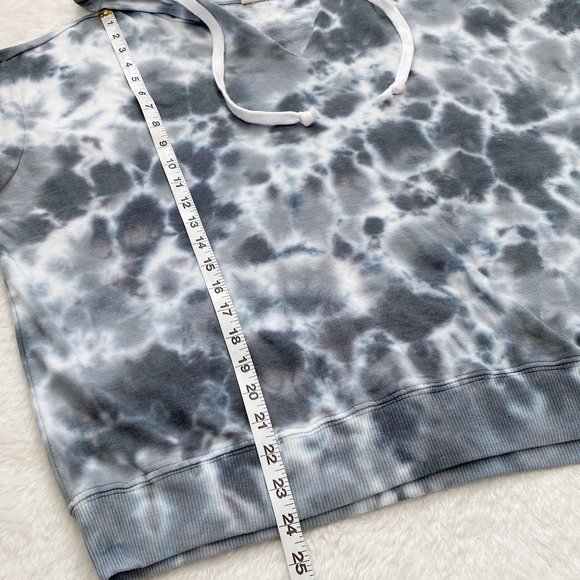 URBAN REBEL Women's Hoodie, Tie Dye Light Hooded Sweatshirt, Gray, 2X - Picture 7 of 9